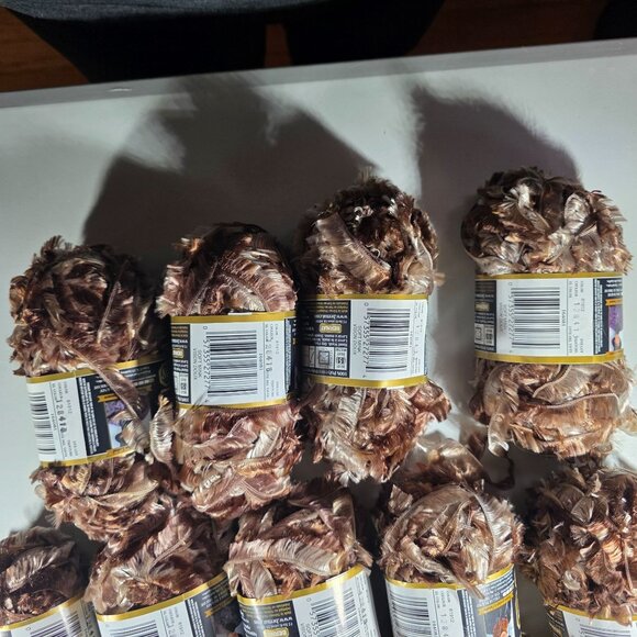 Bernat Boa Furs Yarn Lot Of 13 Skeins Polyester Brown Pink Multicolor craft - Picture 7 of 8